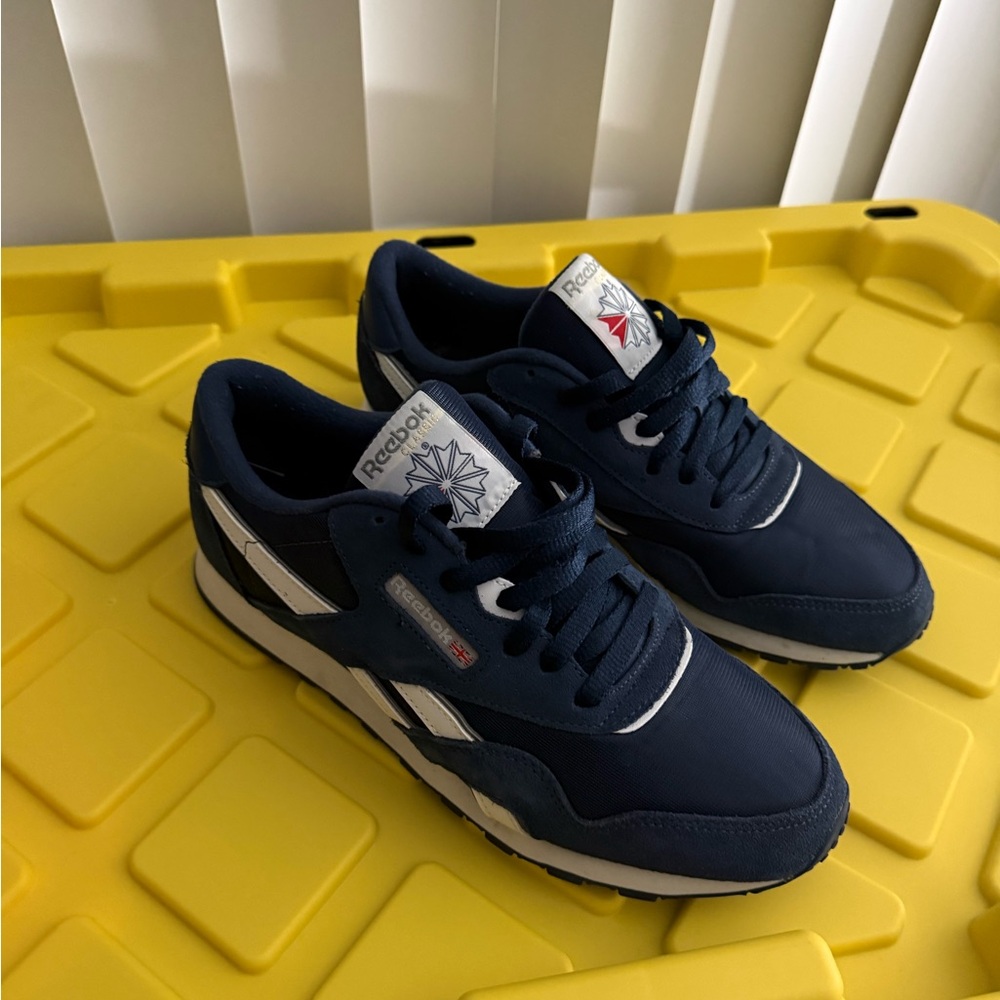 Reebok Dark Blue and White Athletic Shoes